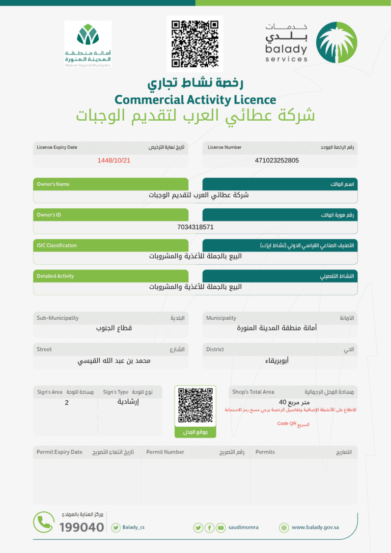 comercial activity lisence