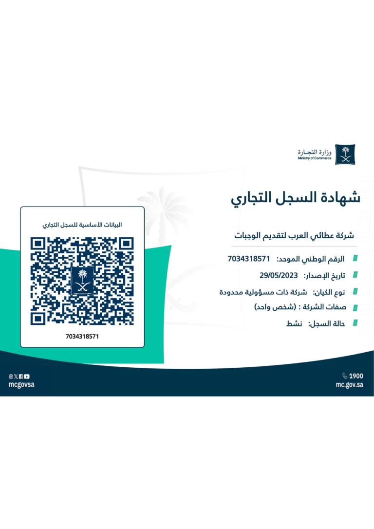 new comercial registeration certificate